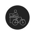City transport rental service black glyph icon. Pictogram for web, mobile app, promo. UI UX design element. Royalty Free Stock Photo