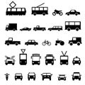 City transport simple minimalistic icons on white isolated background