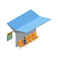 City transport terminal isometric 3D icon