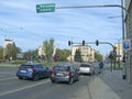 City transportation waiting green color of traffic lights