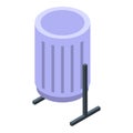 City trash bin icon, isometric style