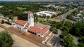 Back side of train depot with Boise city skyline in the summertime Royalty Free Stock Photo