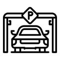 City underground parking icon, outline style