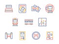 City underground transport color line icons