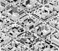 City Urban Blocks Isometric Seamless Pattern - Medium