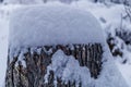 City Valasske Mezirici covered by fresh new snow during winter time