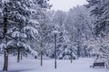 City Valasske Mezirici covered by fresh new snow during winter time