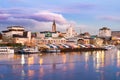 The city of Valdivia at the shore of Calle-Calle river, Chile Royalty Free Stock Photo