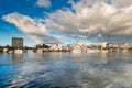 The city of Valdivia at the shore of Calle-Calle river, Chile Royalty Free Stock Photo