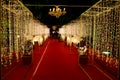 wedding reception entrance with small glowing light