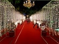 wedding reception entrance with small glowing light