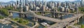 City of Vancouver, Canada, Lion Bridge, an iconic bridge with lion guards and a stone arch