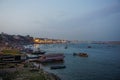 The city of Varanasi is on the banks of the sacred river Ganges. India Royalty Free Stock Photo