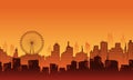 City vector background of London Eye in the afternoon