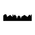 City, vector icon, background, black silhouette of city houses Royalty Free Stock Photo