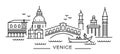 City of Venice in outline style on white