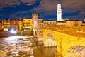 City of Verona Adige riverfront evening view Royalty Free Stock Photo