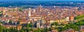City of Verona old center and Adige river aerial panoramic view Royalty Free Stock Photo