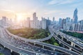 City viaduct in rush hour Royalty Free Stock Photo