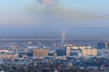 City view from above in winter of Yakutsk at sunset, Yakutia, Russia Royalty Free Stock Photo