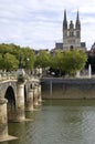 City view of Angers with historic cathedral