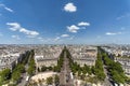 City view from Arc de Triomphe in Paris. Royalty Free Stock Photo