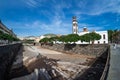 City view. In the background - Church of Our Lady of the Conception right and the Museum of Nature and Archeology left. Royalty Free Stock Photo