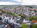City view from the bell tower of the church Westerkerk, Amsterdam Royalty Free Stock Photo