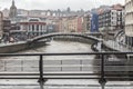 City view, bridges over nervion river, Bilbao. Royalty Free Stock Photo