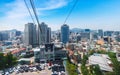 The city view from the cable car while ascending to N-Seoul Tower, a popular tourist destination in Seoul