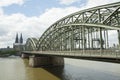 City view of cologne cathedral over the Rhin river Royalty Free Stock Photo