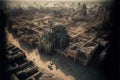 A city view destroyed by war and bombs concept. Ai Generated