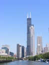 City view of downtown Chicago featuring the Sears Tower Royalty Free Stock Photo