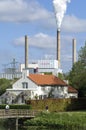 City view with Essent power plant and park