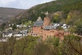 City view of Heimbach with castle in the Eifel