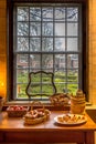 City view through Historic window