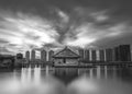 City view landscale black and white Royalty Free Stock Photo