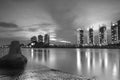 City view landscale black and white Royalty Free Stock Photo