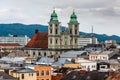 City view of Linz with Alter Dom The Old Cathedral, Linz, Austria