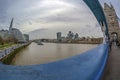 City view of London over river Thames from Tower Bridge Royalty Free Stock Photo