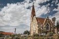 City view and Lutheran Christ Church, Fidel Castro Street, Windhoek Windhuk, Khomas Region, Republic of Namibia Royalty Free Stock Photo