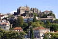 City view of mountain town with famous cathedral Tui