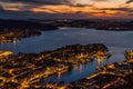 City view at night from above