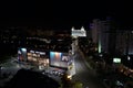 City view at night. Cancun is a city in southeastern Mexico on the northeast coast of the Yucatan Peninsula in the Mexican state o