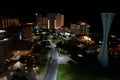 City view at night. Cancun is a city in southeastern Mexico on the northeast coast of the Yucatan Peninsula in the Mexican state o