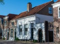 City view on old medieval houses in small historical town Veere in Netherlands, province Zeeland Royalty Free Stock Photo