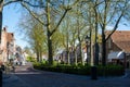 City view on old medieval houses in small historical town Veere in Netherlands, province Zeeland Royalty Free Stock Photo
