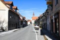 City view in old medieval town of Skofja Loka, Slovenia