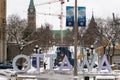 City view with Ottawa Sign in York street near Byward market in the capital of Canada Royalty Free Stock Photo