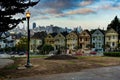 City View Painted Ladies with street light in San Francisco Cali